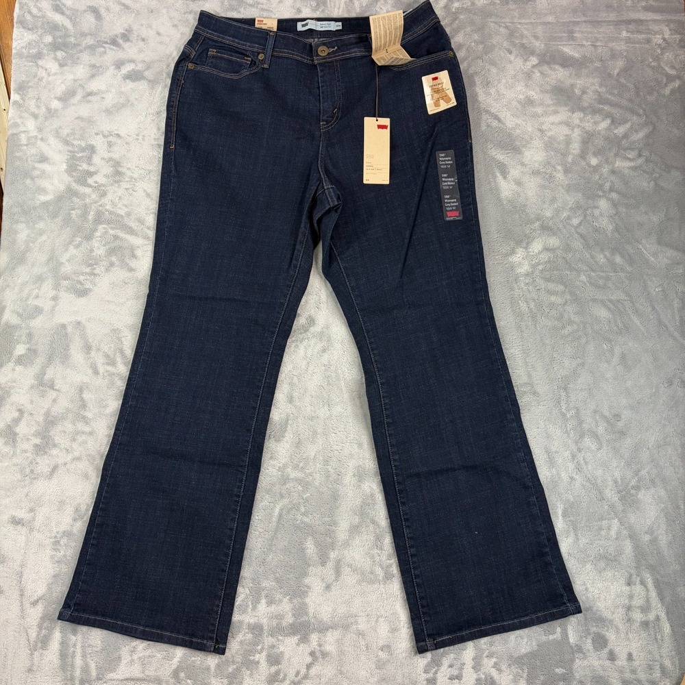 Levi's 580 Women's 16W M Bootcut Jeans Dark Wash Stretch Denim Curvy Fit NEW